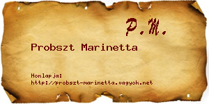 Probszt Marinetta névjegykártya